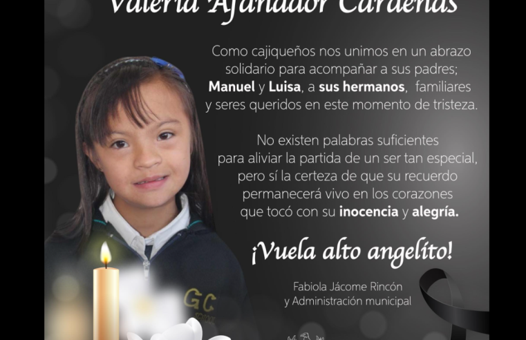 |Homenaje| a la memoria de |Valeria Afanador Cárdenas|