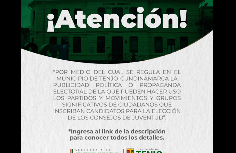 |Tenjo| publica normatividad sobre propaganda electoral para |Consejos de Juventud|