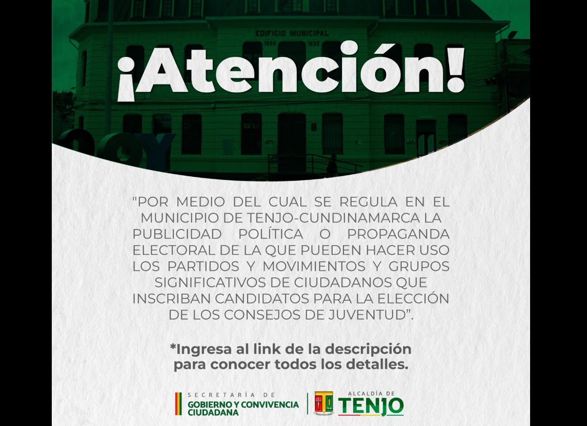 |Tenjo| publica normatividad sobre propaganda electoral para |Consejos de Juventud|