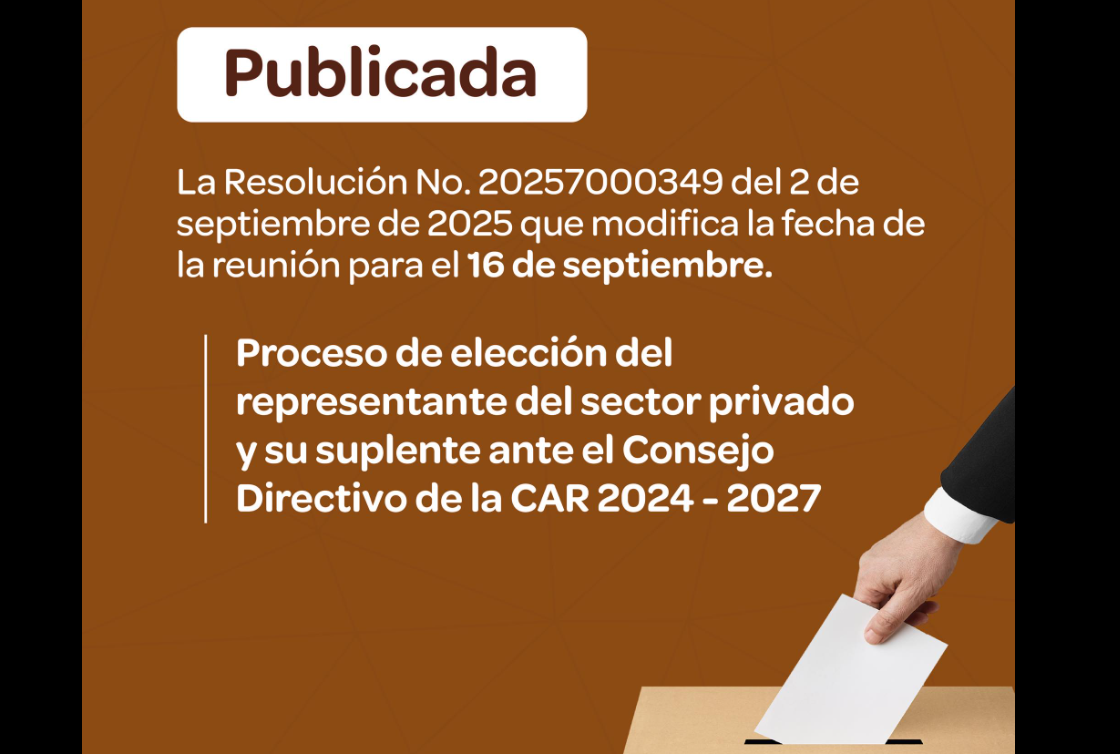 Publicada resolución que modifica el cronograma de elección del representante del sector privado ante la |CAR|