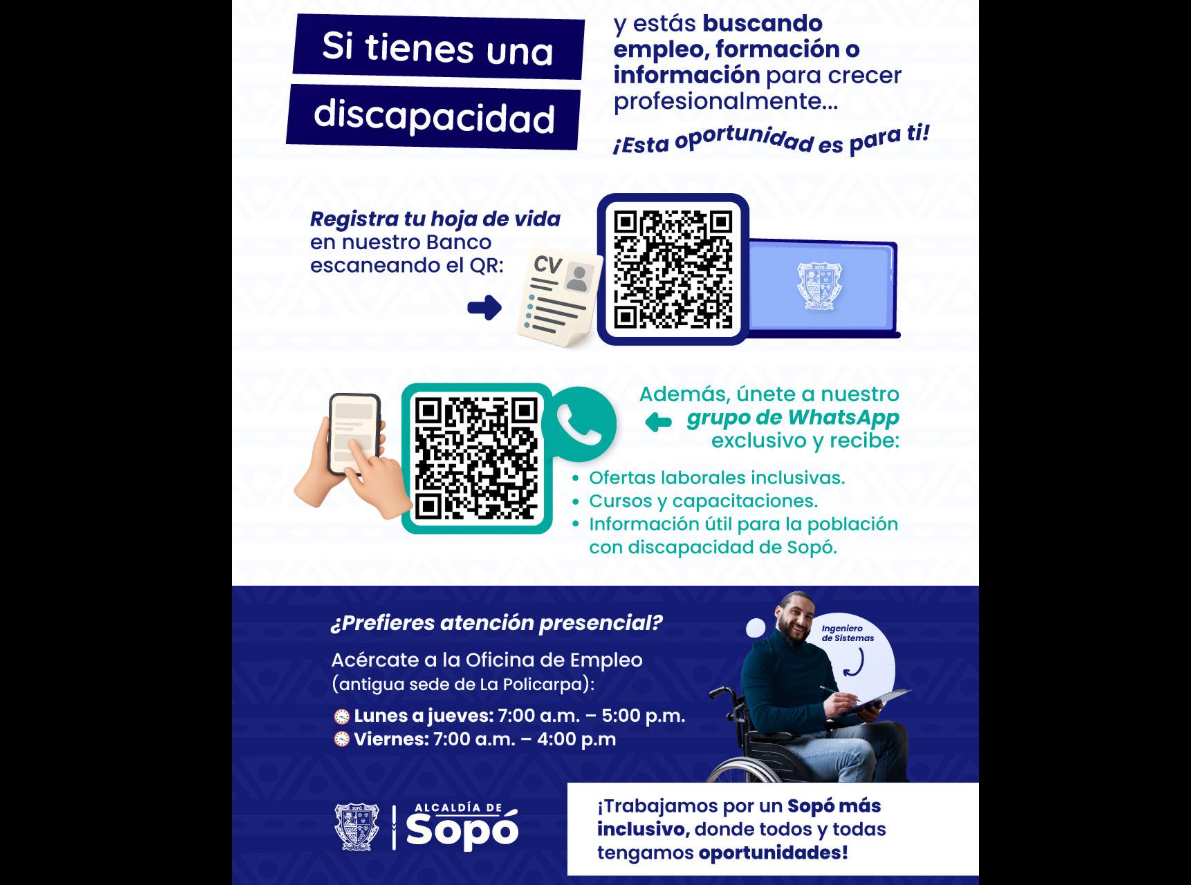 |Sopó| impulsa la |inclusión laboral| para |personas con discapacidad|