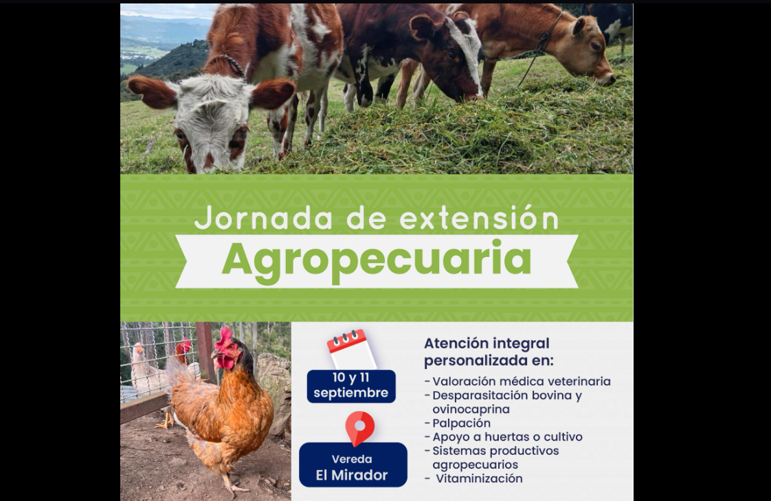 |Sopó| realizará Gran Jornada de Extensión |Agropecuaria| el 10 y 11 de septiembre