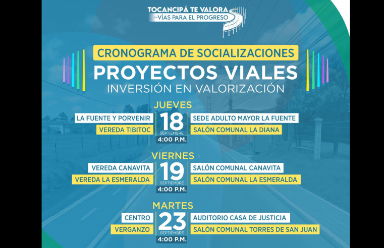 |Tocancipá| invita a la comunidad a socializaciones del |Plan de Obras Vial|