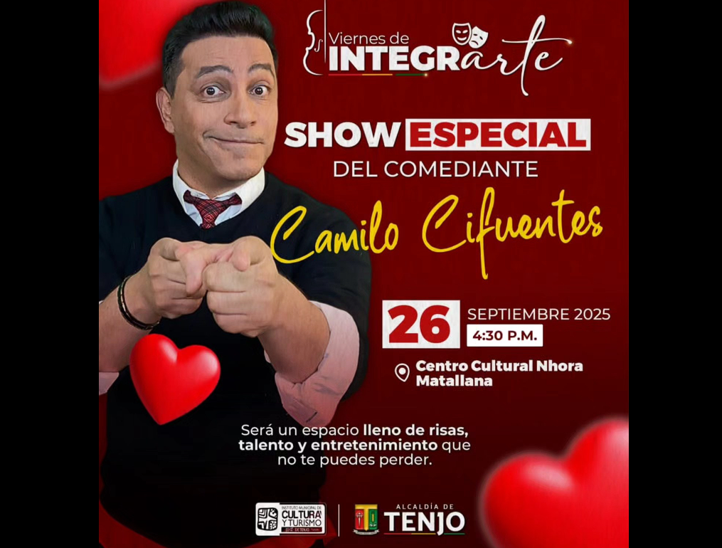 |Tenjo| se prepara para recibir el |show de humor| de |Camilo Cifuentes|