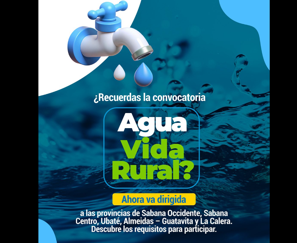 |Abren convocatoria| para nueva fase del programa |Agua Vida Rural|
