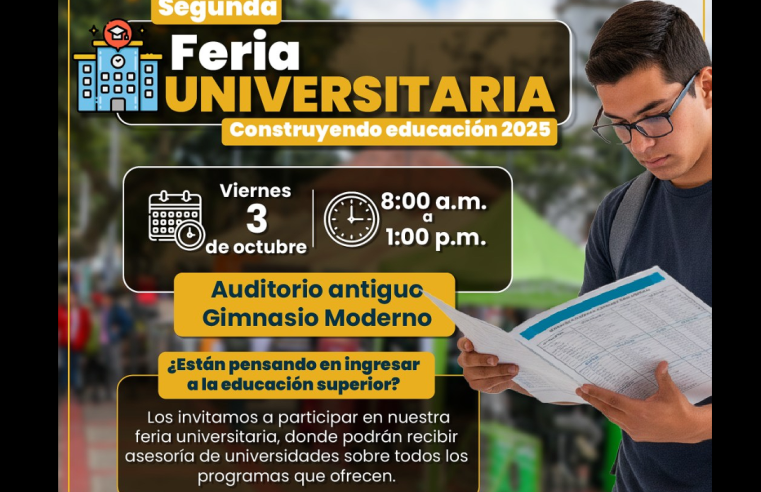 Alcaldía de |Tabio| anunció la |Segunda Feria Universitaria| para orientar a futuros profesionales