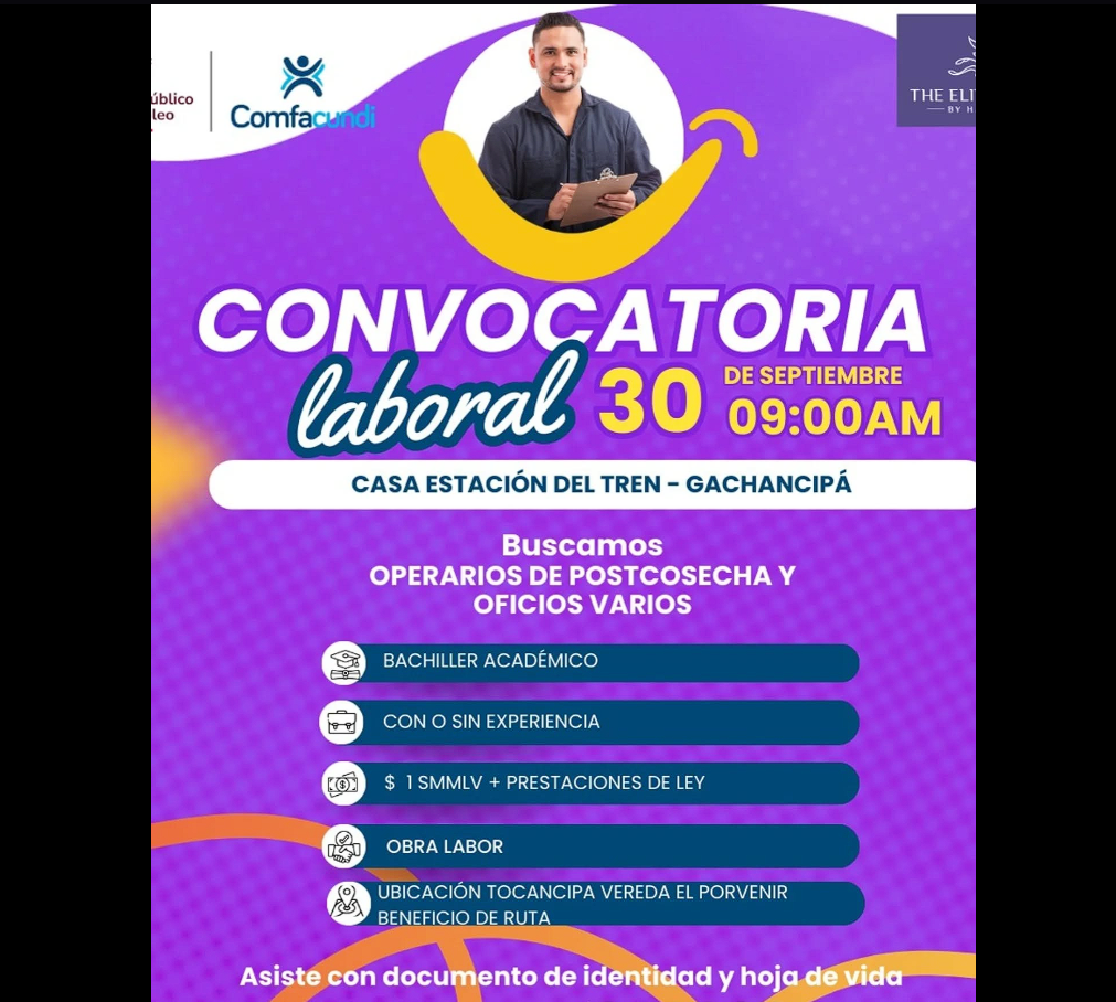 Convocatoria laboral en |Gachancipá| ofrece oportunidades en el |sector agroindustrial|