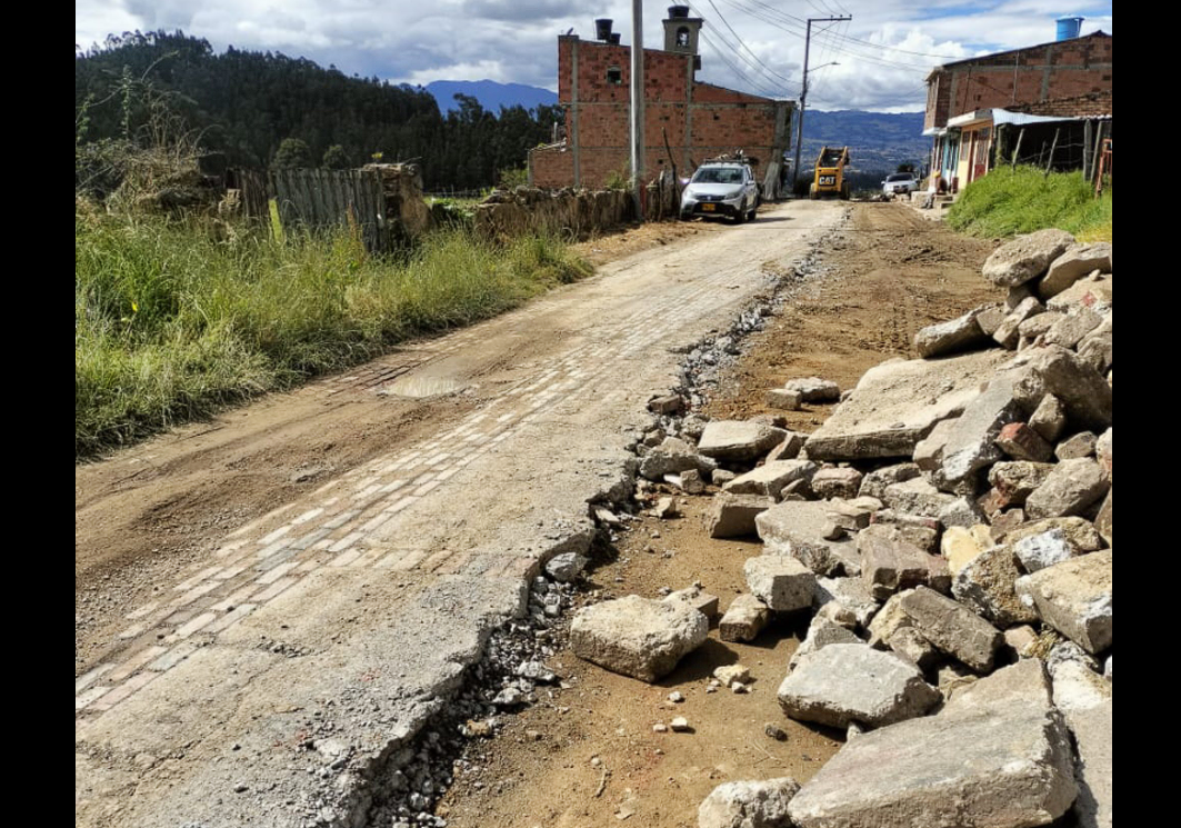 Inician obras de |placa huella| en el |sector Camacho| de |Nemocón|