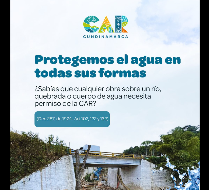 La |CAR| recuerda la importancia de tramitar permisos para el uso de cauces