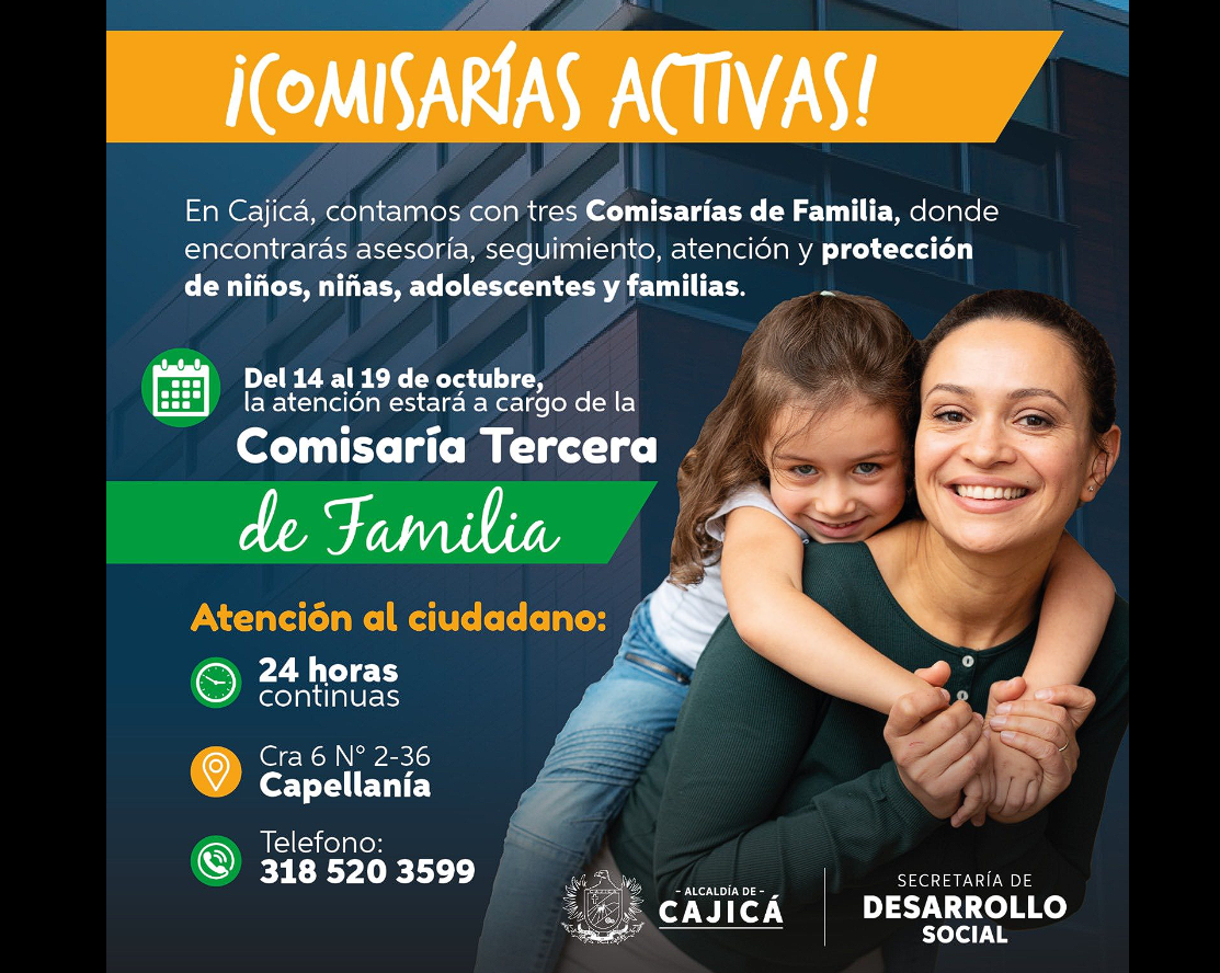 |Comisarías de Familia| garantizan atención y apoyo continuo en |Cajicá|