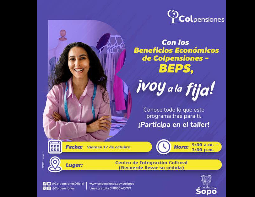 |Sopó| invita a creadores y gestores culturales a conocer los |beneficios BEPS| de |Colpensiones|
