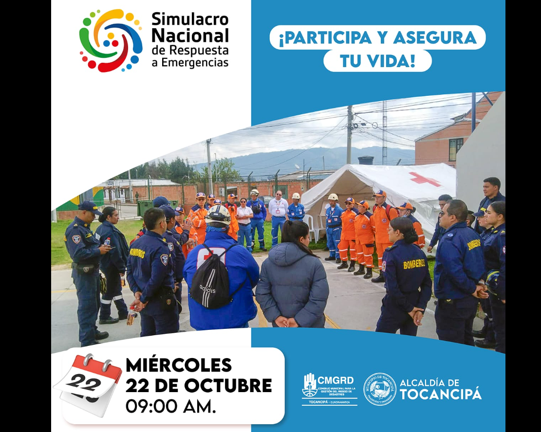 |Tocancipá| se prepara para el |Simulacro Nacional| de Respuesta a |Emergencias|