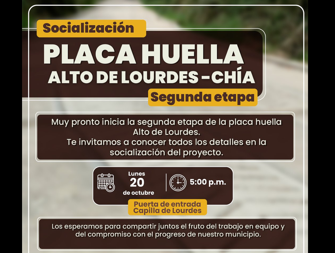 |Tabio| avanza con la segunda etapa de la |placa huella| en el |Alto de Lourdes|