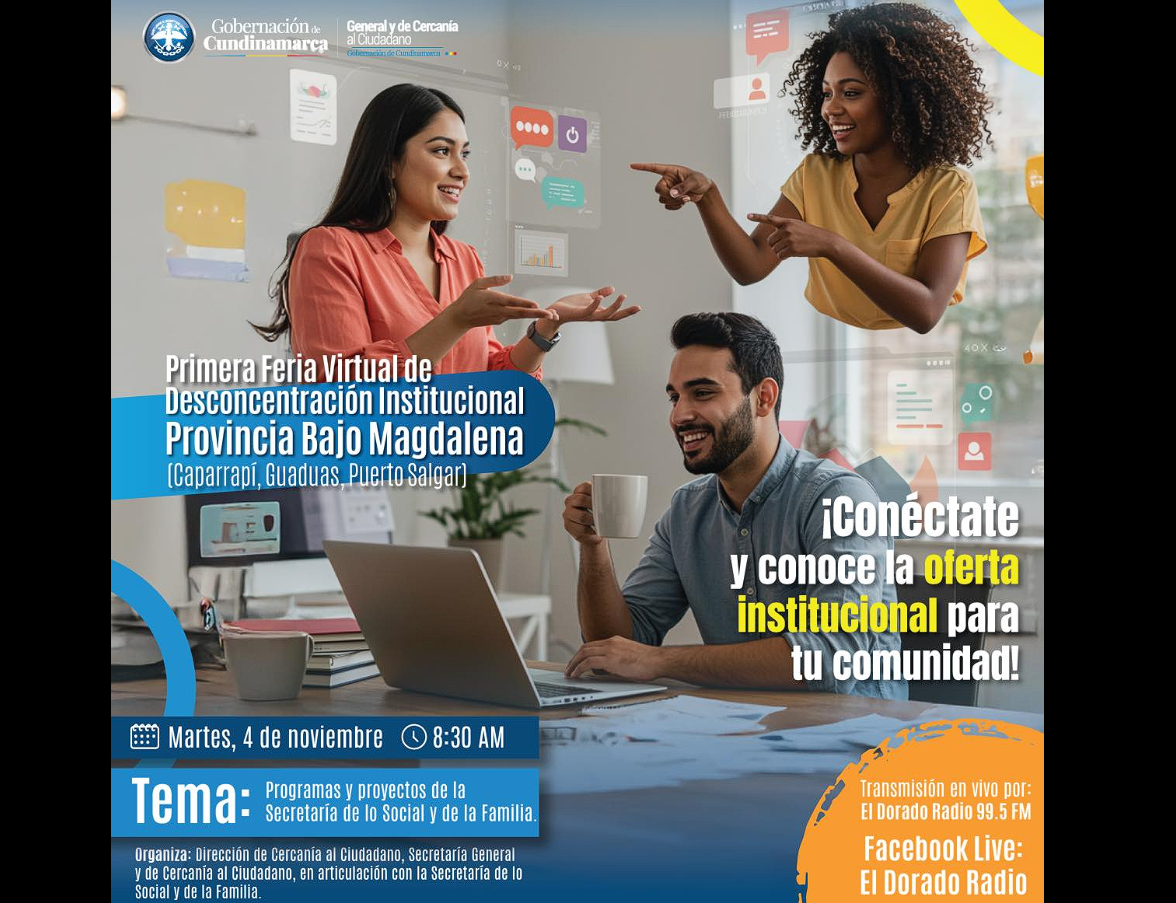 |Gobernación de Cundinamarca| realizará la Primera |Feria Virtual| de Desconcentración Institucional
