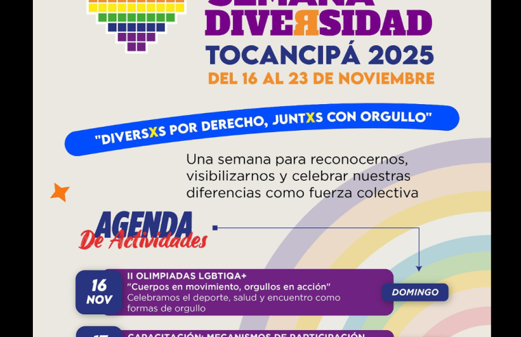 |Tocancipá| celebrará la |Semana de la Diversidad| 2025: “Diversxs por derecho, juntxs con orgullo”