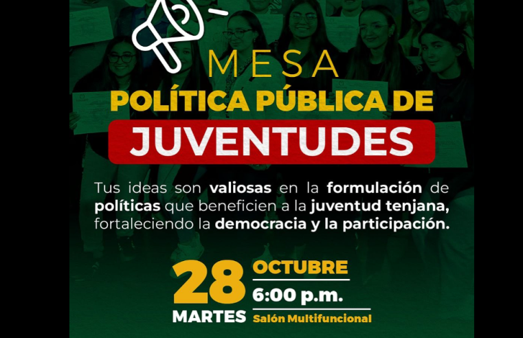 Jóvenes de |Tenjo| participarán en la construcción de la |Política Pública de Juventudes|