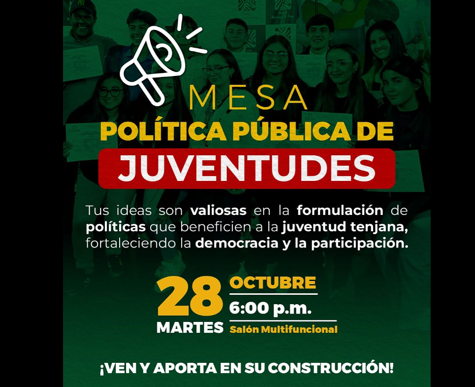 Jóvenes de |Tenjo| participarán en la construcción de la |Política Pública de Juventudes|