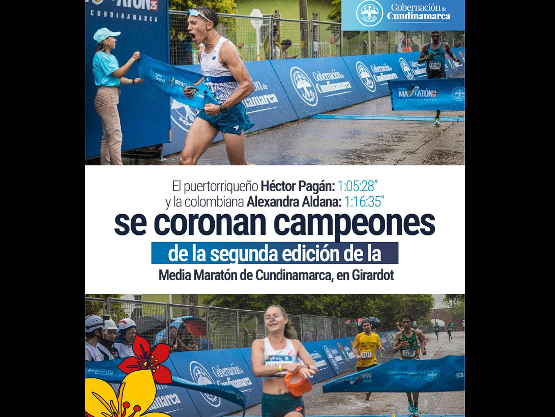 |Alexandra Aldana| y |Héctor Pagán| se consagran campeones de la |Media Maratón de Cundinamarca| 2025