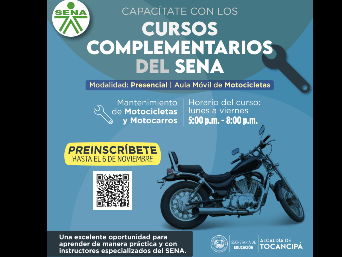Abren inscripciones para el |curso SENA| de |mantenimiento| de |motocicletas| y |motocarros|