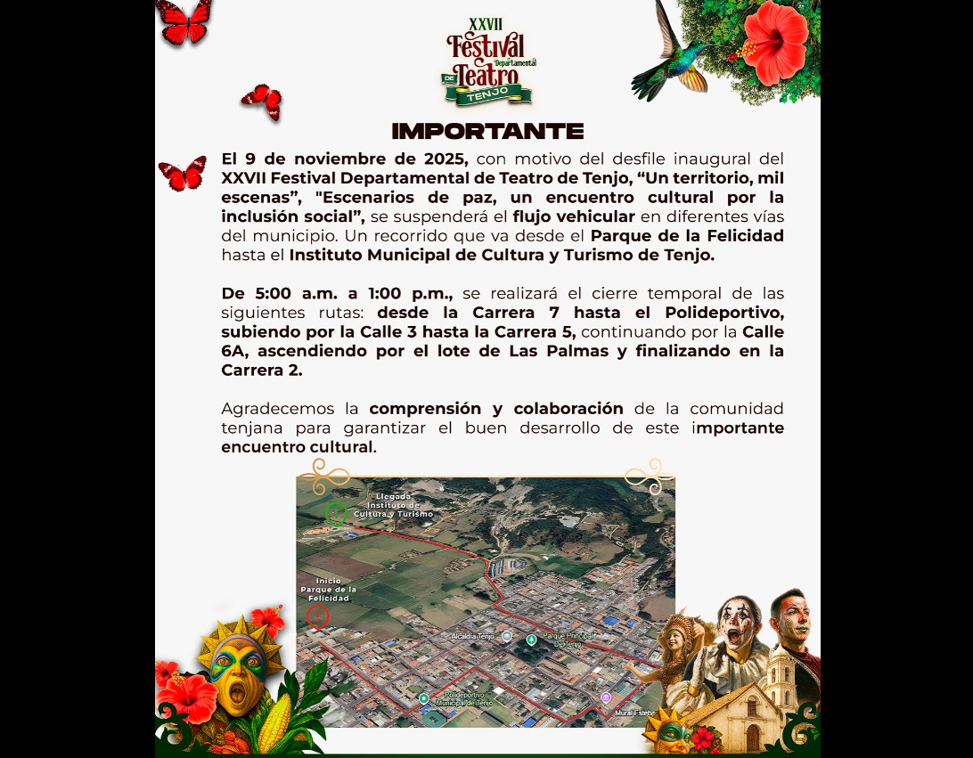 |Tenjo| da inicio al XXVII |Festival Departamental de Teatro| “Un territorio, mil escenas” 🎭🌿