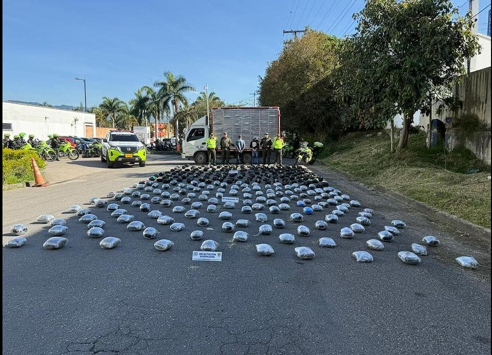 Autoridades de |Cundinamarca| incautan 170 kilos de |marihuana| en operativo sobre la vía |Bogotá|–|Girardot|