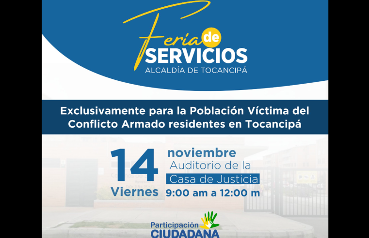 |Tocancipá| realizará feria de servicios para la población víctima del |conflicto armado|