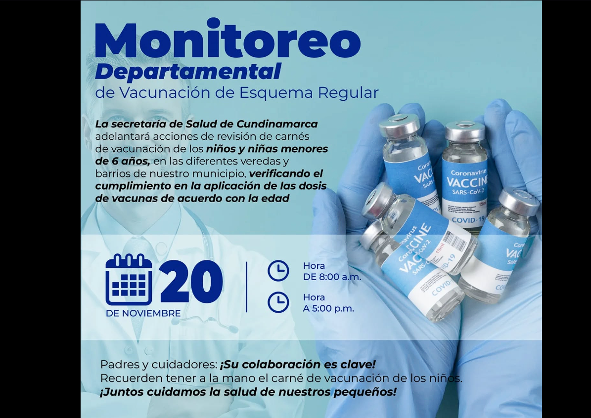 |Gachancipá| realizará jornada departamental de monitoreo de |vacunación infantil|