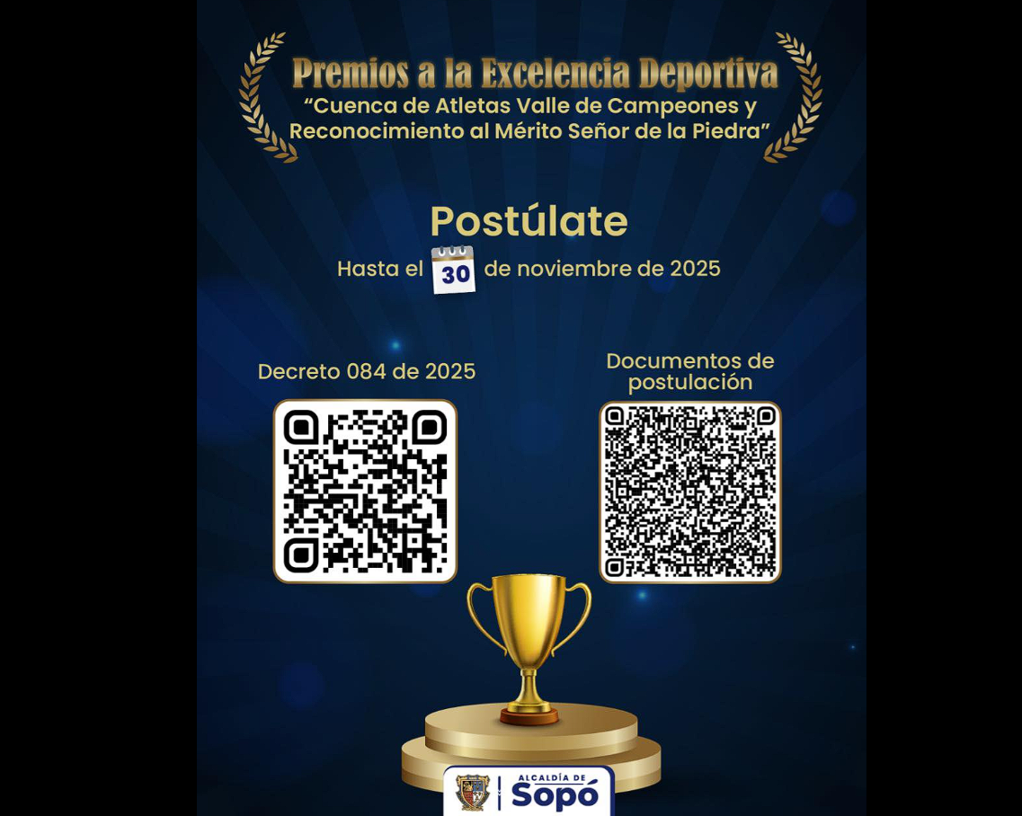 Premios a la |Excelencia Deportiva| abren inscripciones en |Sopó|