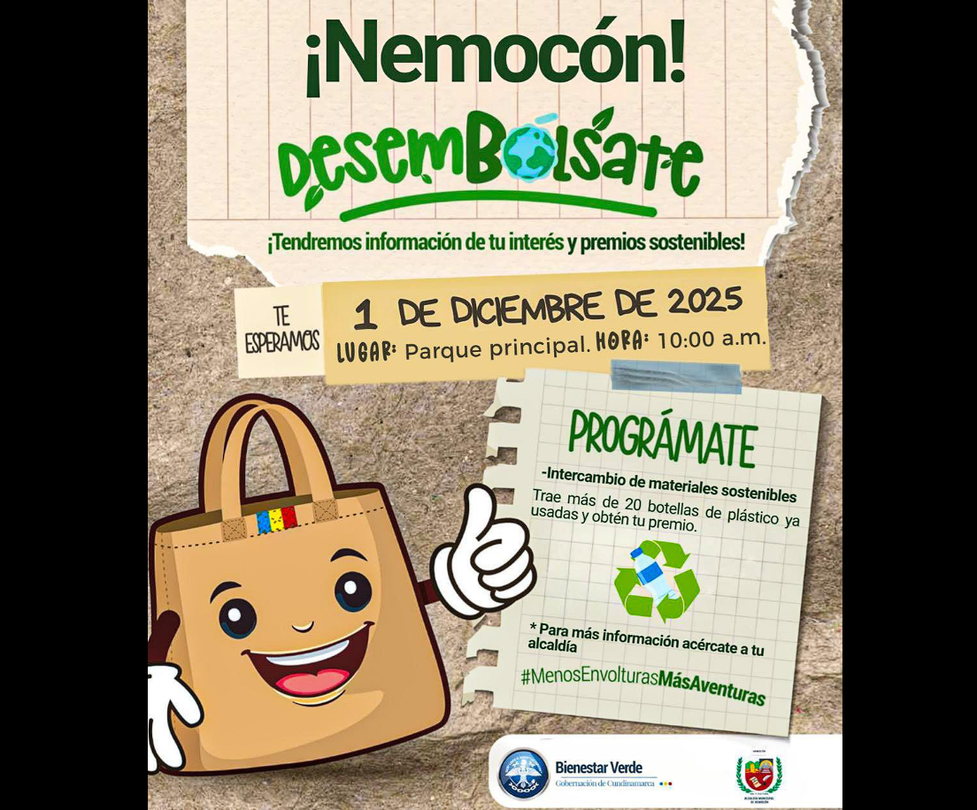 |Nemocón| Invita a la Comunidad a Participar en la |Jornada Ambiental| DesemBólsate 2025