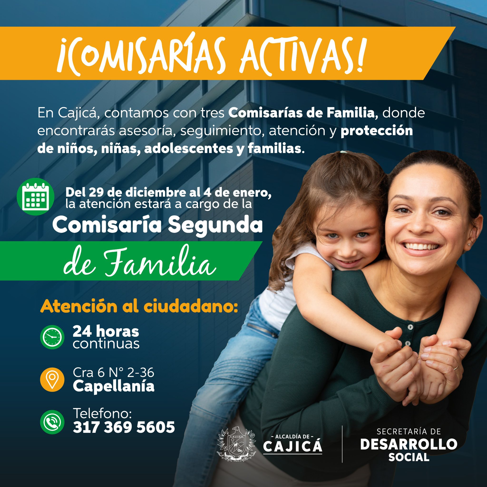 |Comisarías de Familia| garantizan atención permanente en |Cajicá|