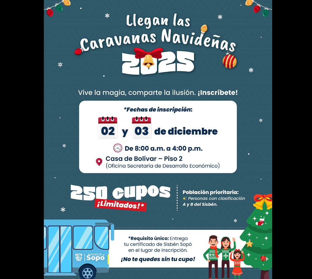 |Sopó| abre inscripciones para su |Ruta Navideña| 2025