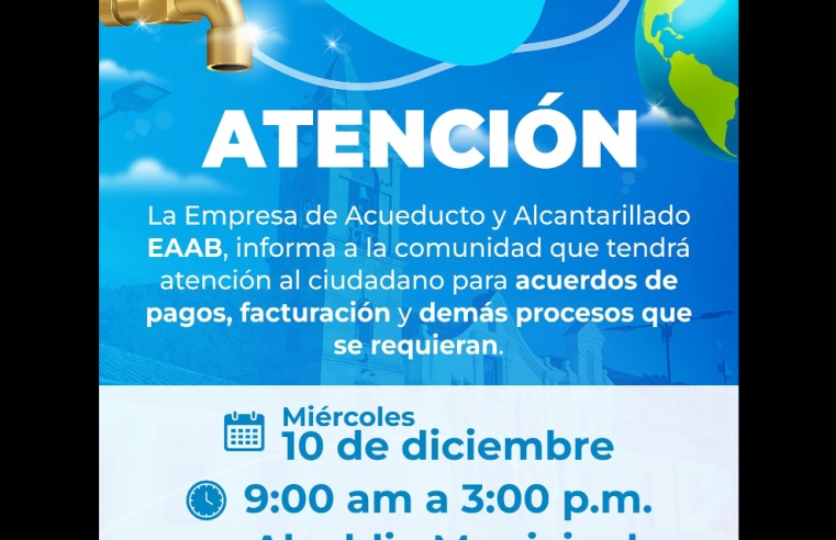 EAAB Brindará Atención Directa a la Comunidad de |Gachancipá|