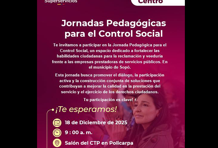 |Sopó| será escenario de jornada “Pedagógica por el Control Social” de la |SSPD|