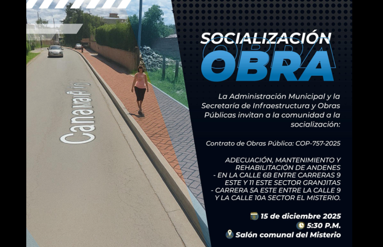 Socialización de obras de adecuación y rehabilitación de andenes en |Cajicá|