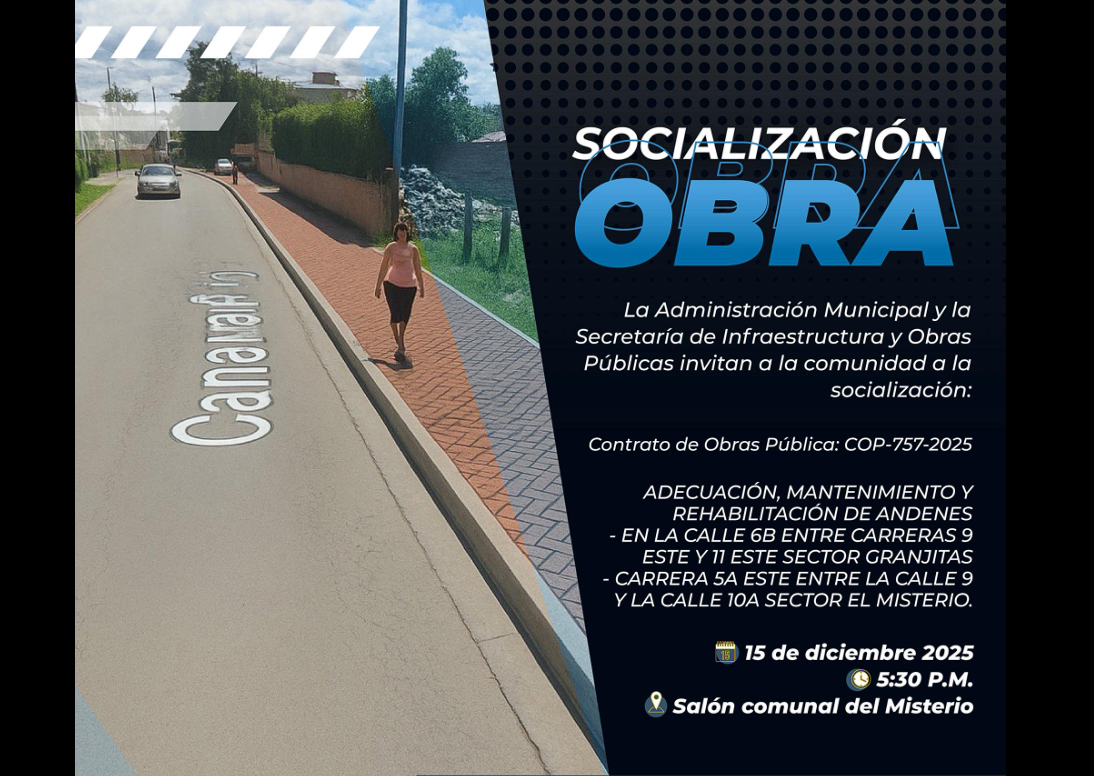 Socialización de obras de adecuación y rehabilitación de andenes en |Cajicá|