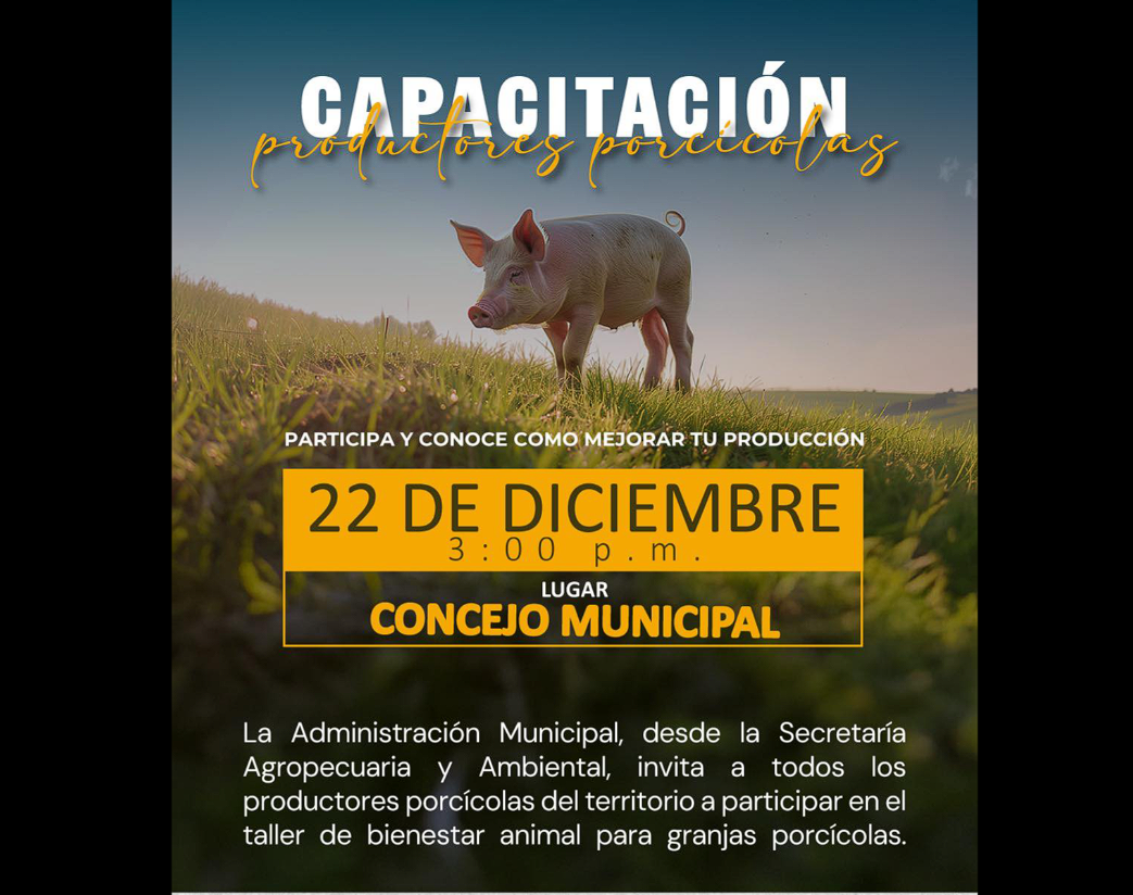 |Capacitación| para fortalecer la producción porcícola en |Nemocón|