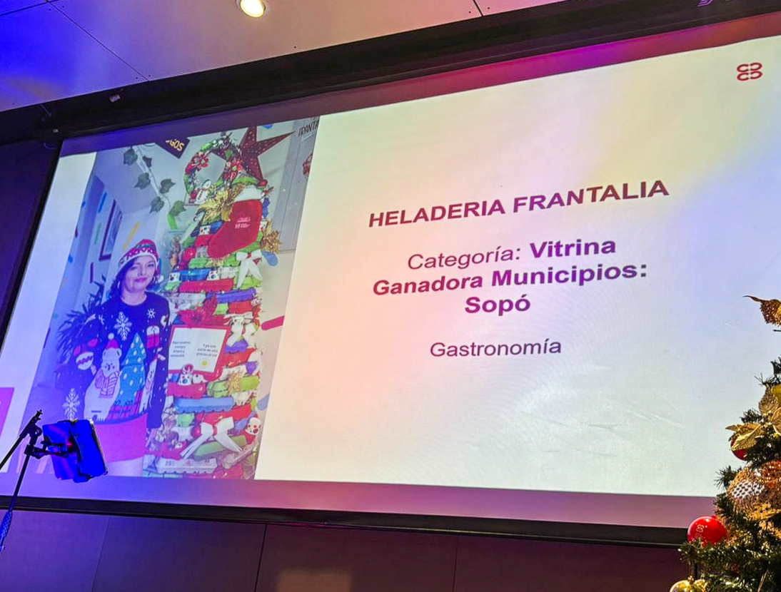 Heladería Frantalia de |Sopó| se destaca en el Concurso de |Vitrinas Navideñas| de la |Cámara de Comercio| de Bogotá