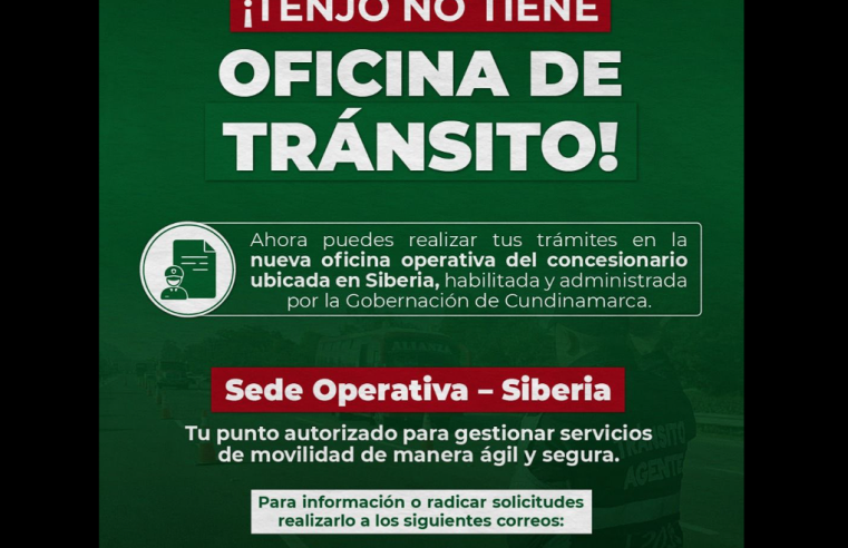 Información importante sobre |servicios de tránsito| en |Tenjo|