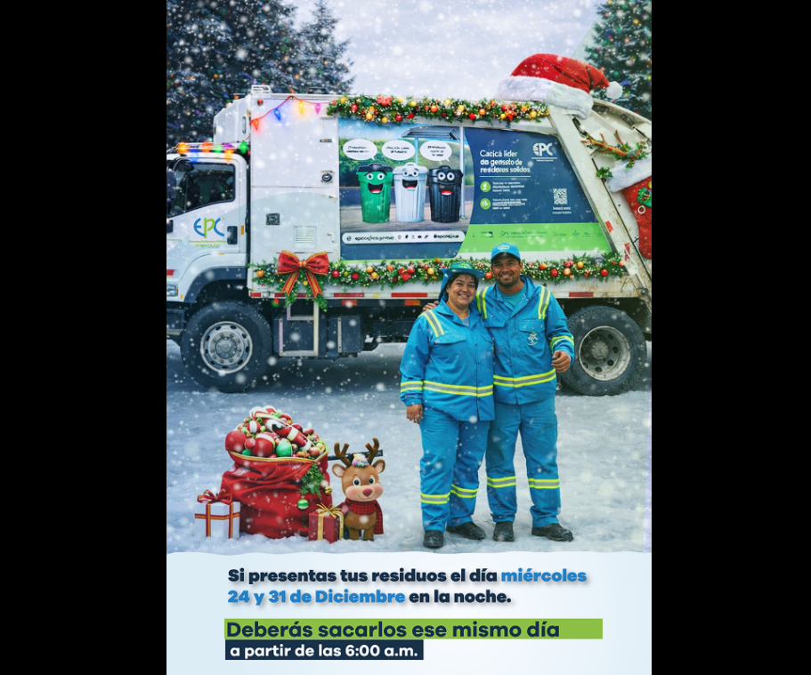 Ajuste en el |horario| de presentación de residuos durante las |festividades|