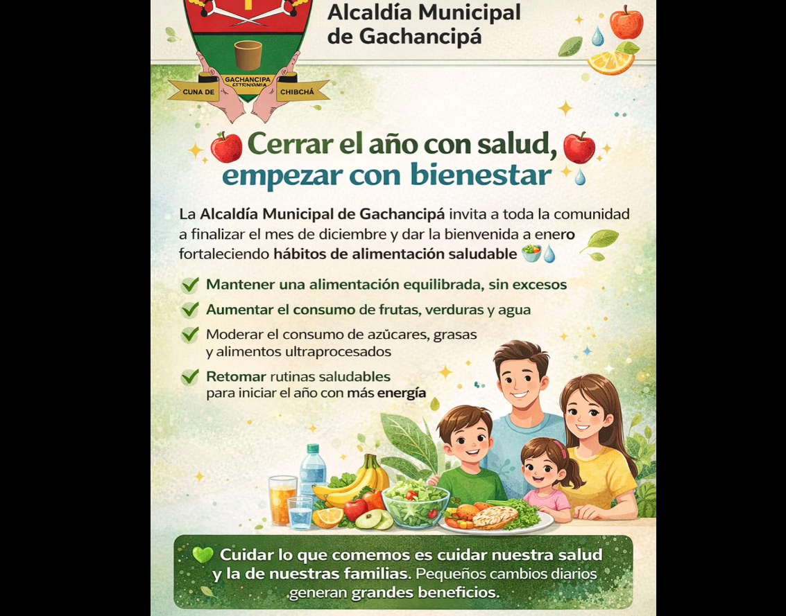 |Gachancipá| promueve |hábitos saludables| para cerrar el año y comenzar el 2026 con bienestar