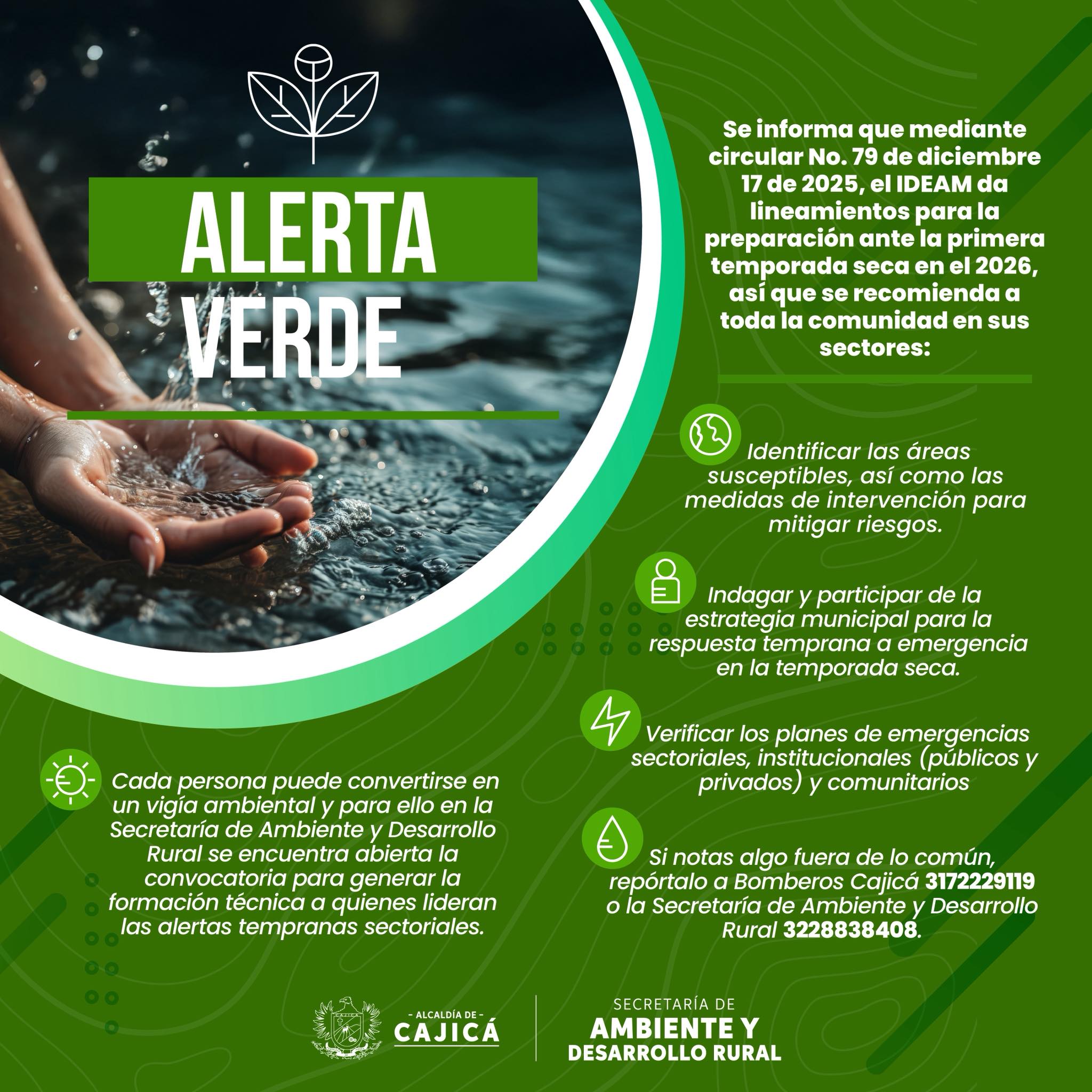 |IDEAM| emite lineamientos de prevención ante la primera |temporada seca| de 2026