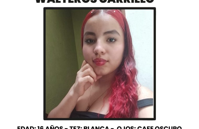 Autoridades solicitan apoyo ciudadano para ubicar a menor de 16 años