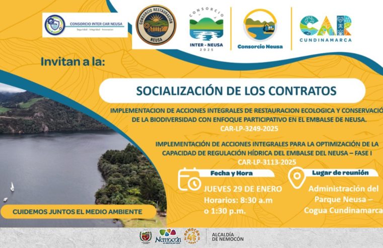 |Nemocón| socializará contratos ambientales para la restauración del |Embalse del Neusa|