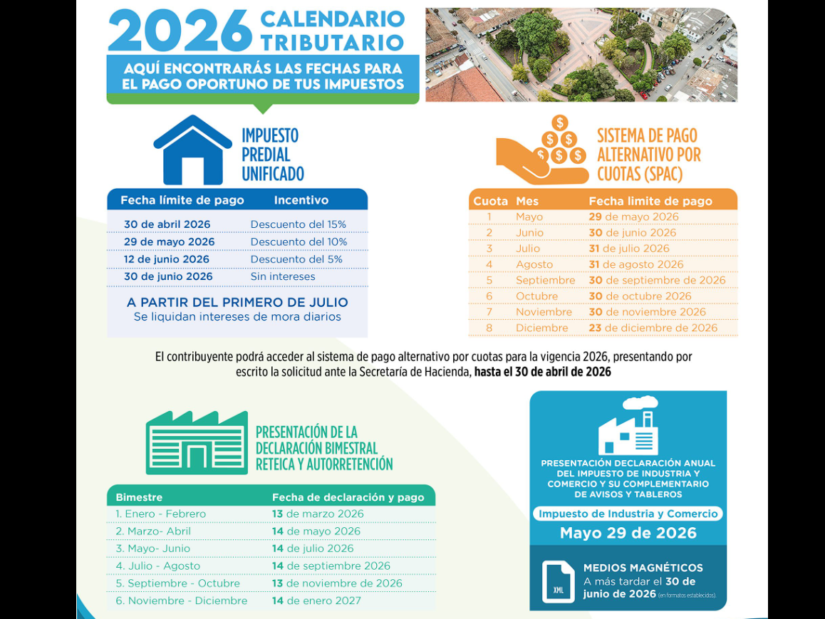 |Secretaría de Hacienda| publica el |Calendario Tributario| para la vigencia 2026