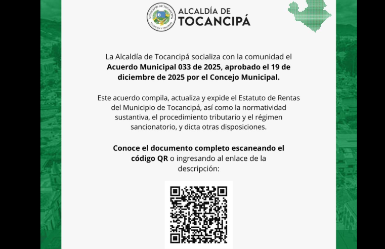 |Tocancipá| socializa el nuevo |Estatuto de Rentas| con la comunidad