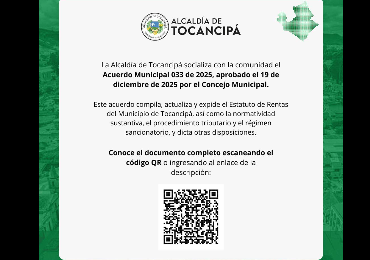 |Tocancipá| socializa el nuevo |Estatuto de Rentas| con la comunidad