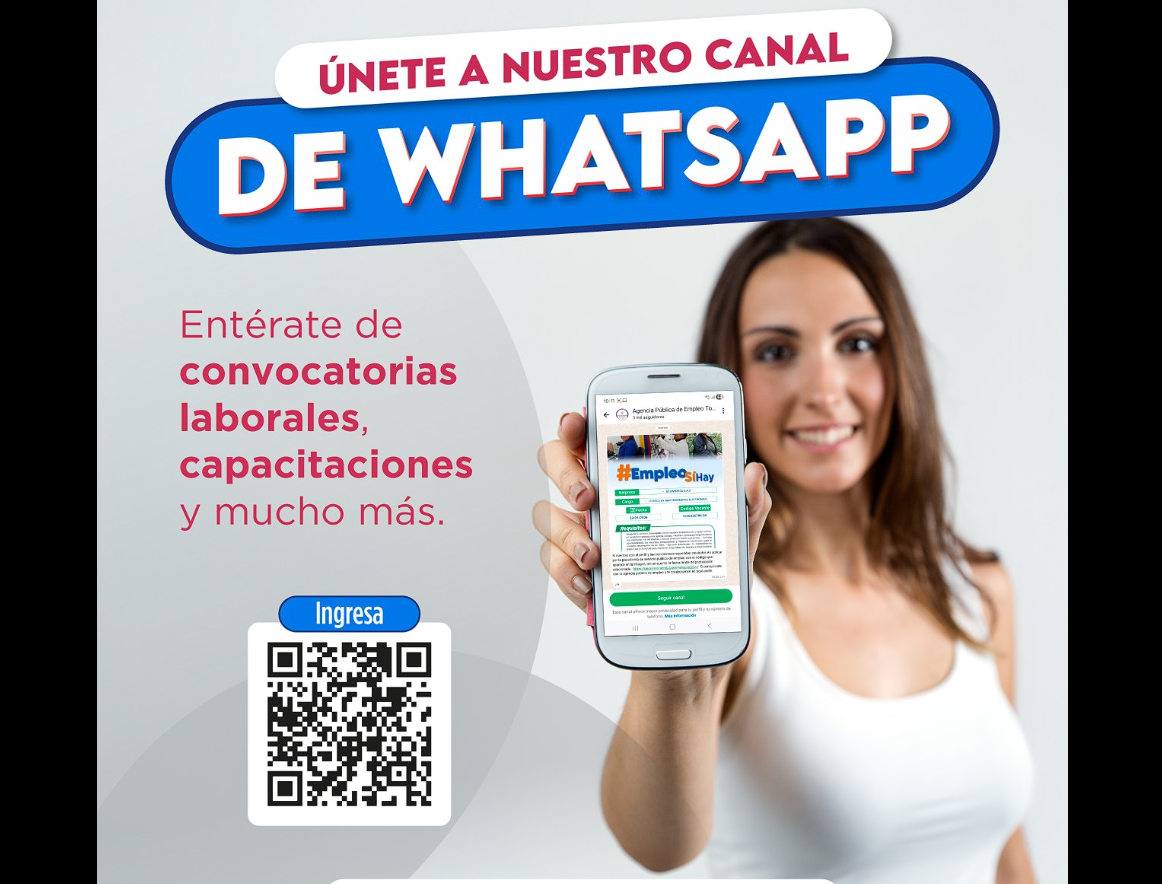 El canal de |WhatsApp| de |empleo| y formación de |Tocancipá| continúa creciendo