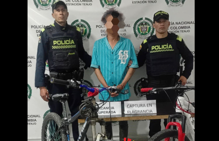 |Captura en flagrancia| y recuperación de |bicicletas| en el centro del municipio de |Tenjo|