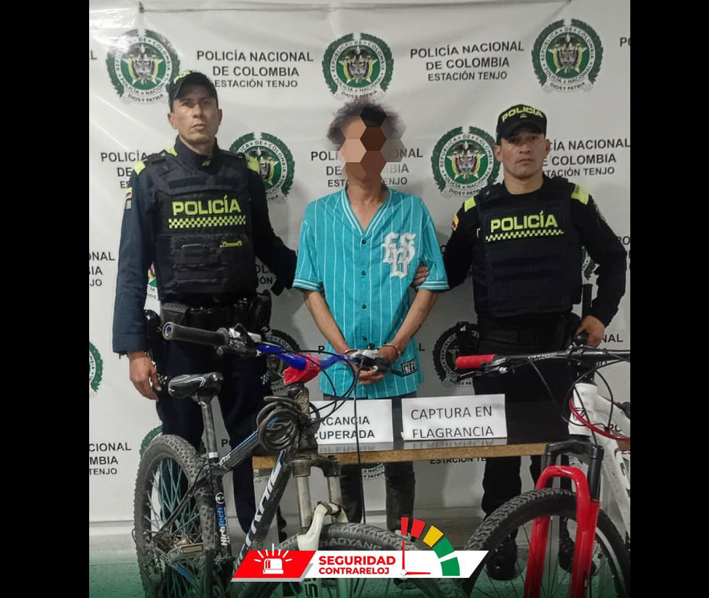 |Captura en flagrancia| y recuperación de |bicicletas| en el centro del municipio de |Tenjo|