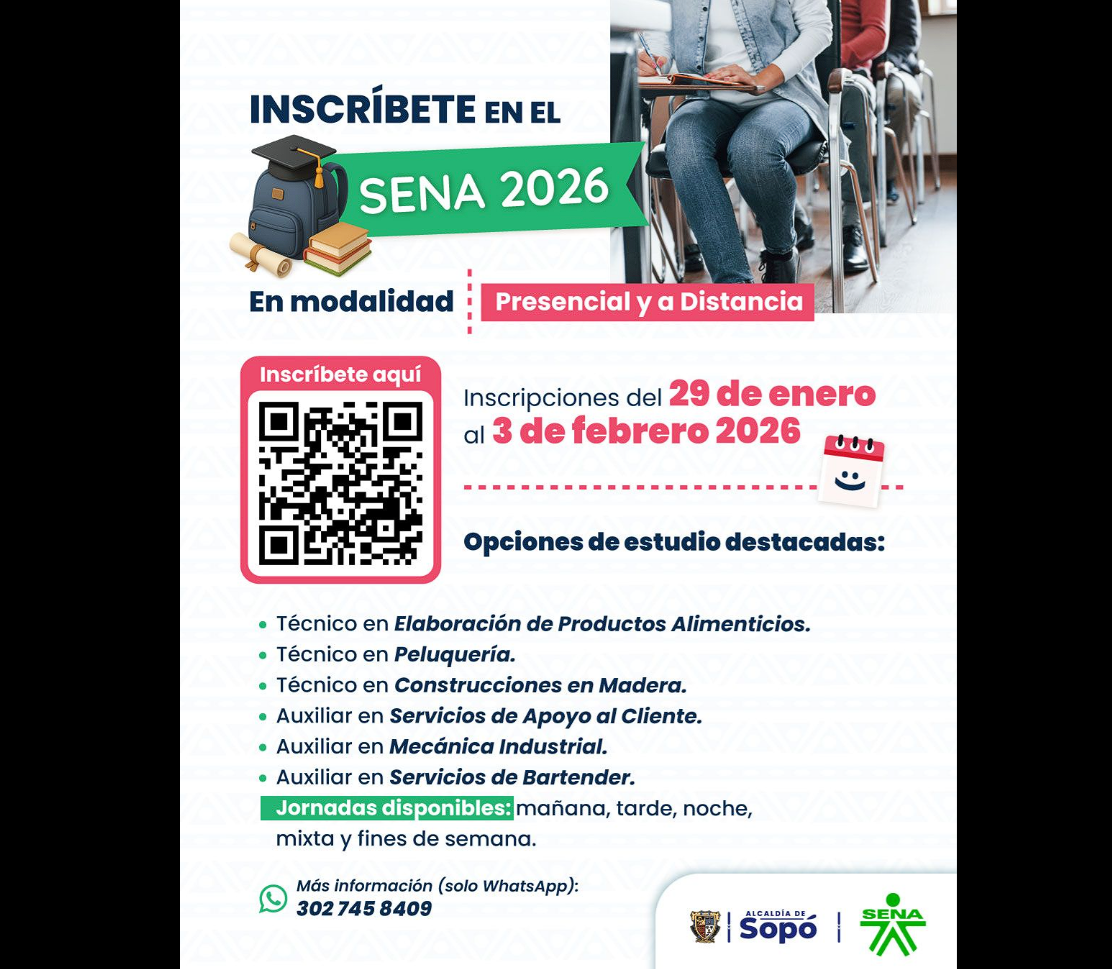 |Sopó| impulsa el acceso a la |educación técnica| en alianza con el |SENA|